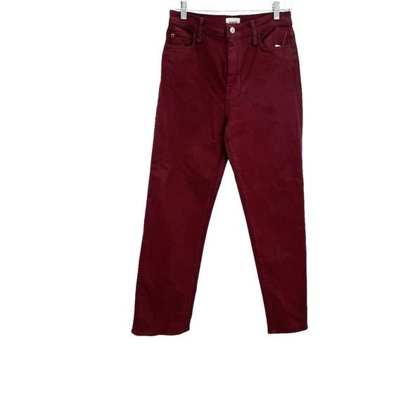 Hudson Noa High Rise Straight Crop Jeans Rosewood Red Wine Size 29 NWT - Picture 6 of 12